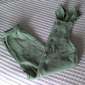 Zara Green Ruffle Strap Overalls